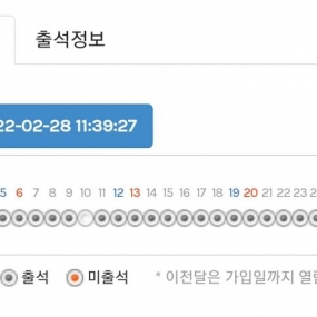 하나차이로 개근은 물건너갔네요ㅡㅡ